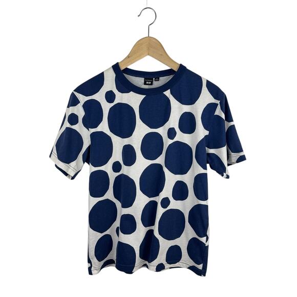 Marimekko x Uniqlo Polka Dot Tee S Cotton Blue White - Picture 1 of 4